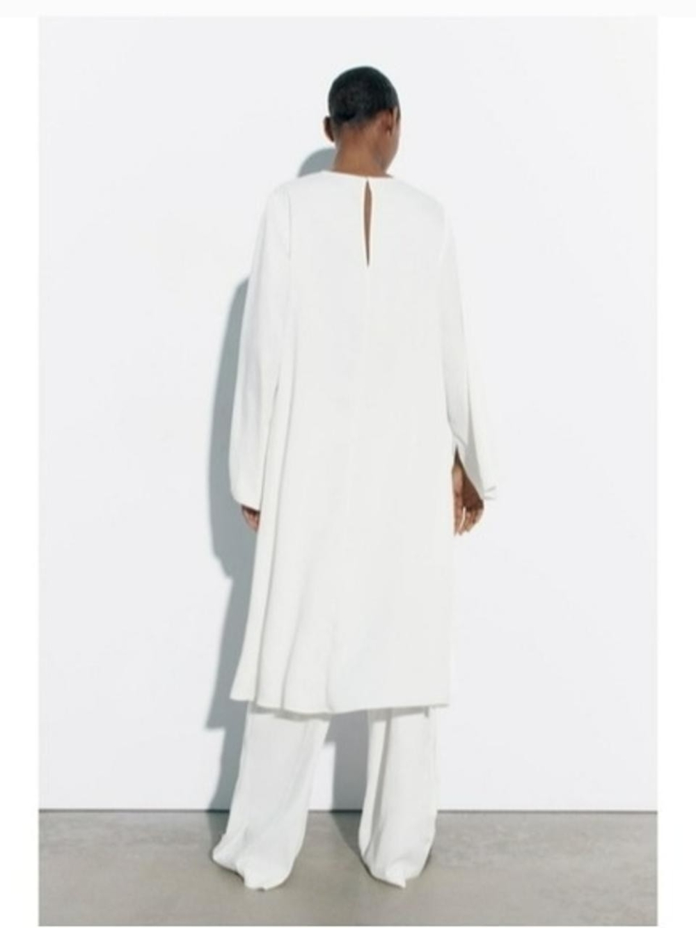 Zara White Hi-Low Asymetrical Blouse SZ LG - Picture 4 of 7